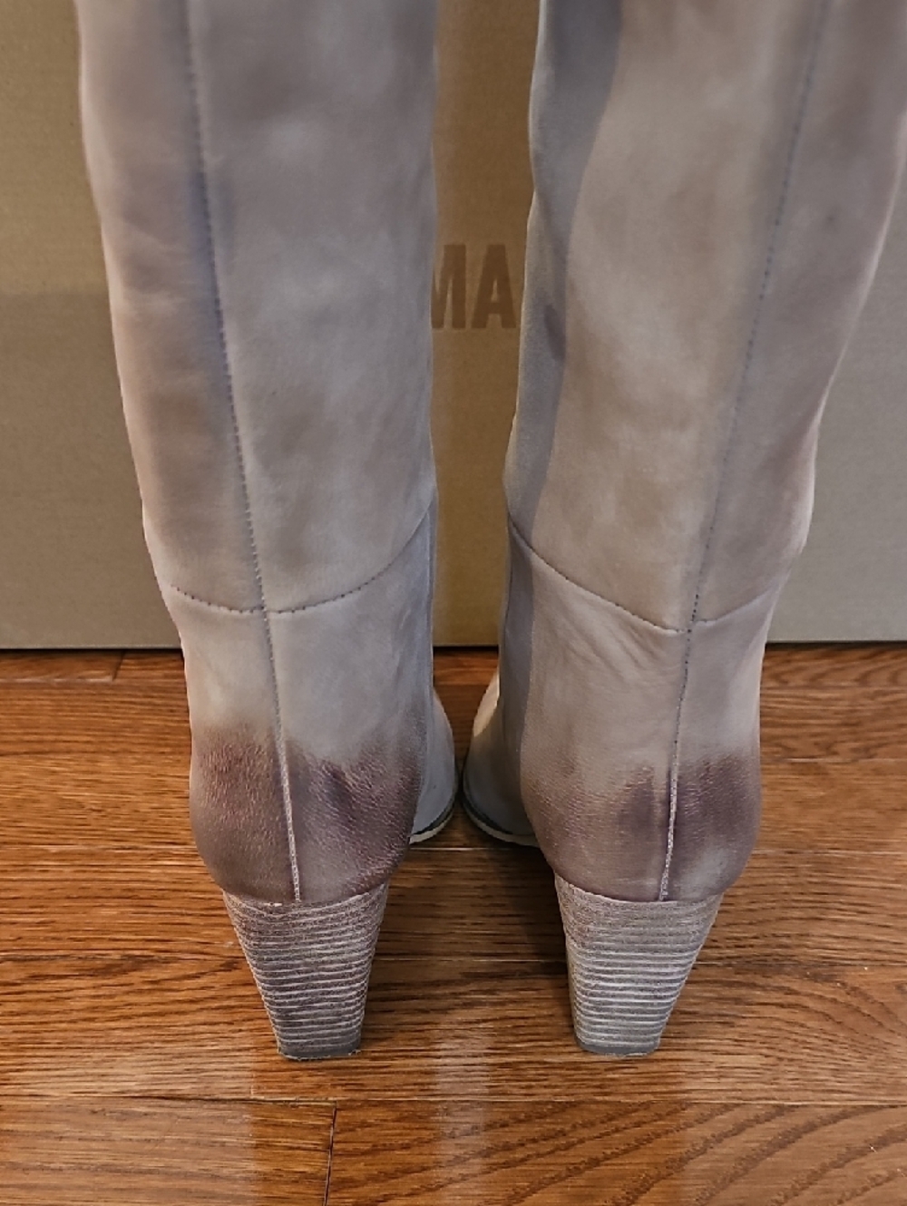 Steve Madden Knee-High Suede Pointed-Toe Boots in Taupe - Picture 3 of 6
